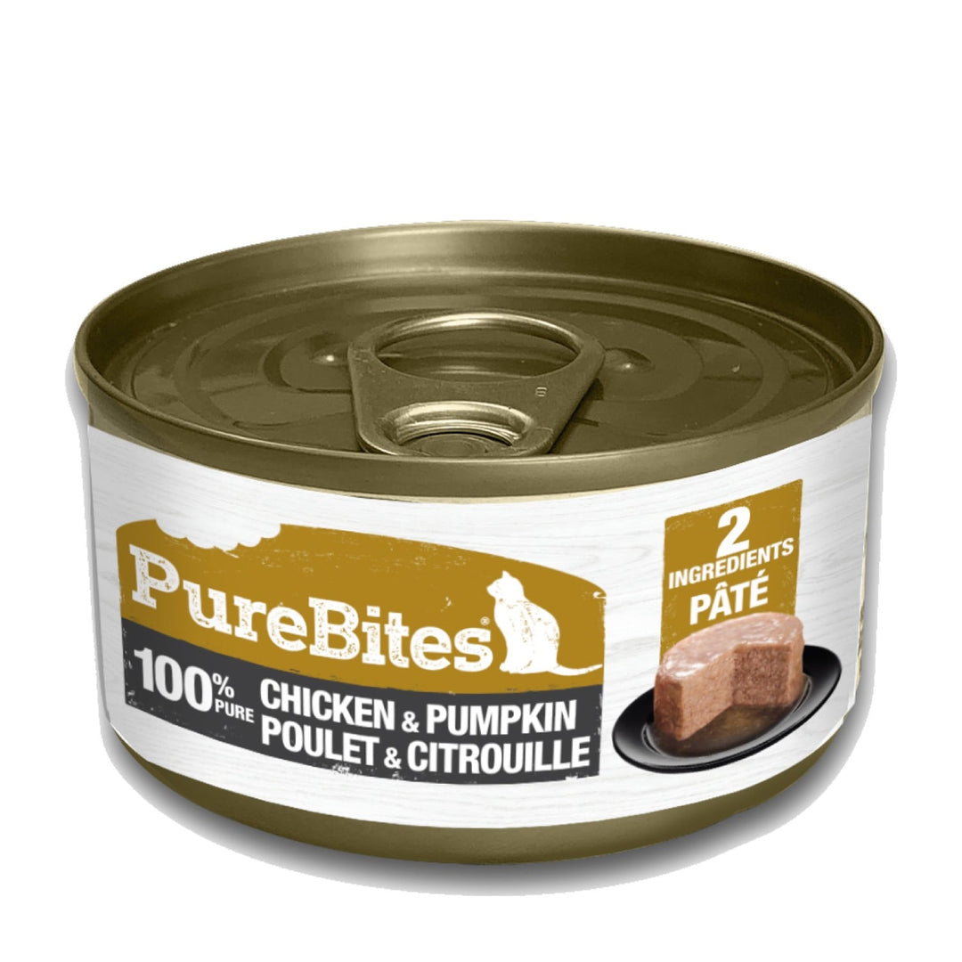 PureBites - Pâté 100% Pur Poulet et Citrouille - Nourriture Humide Sans Grains pour Chats