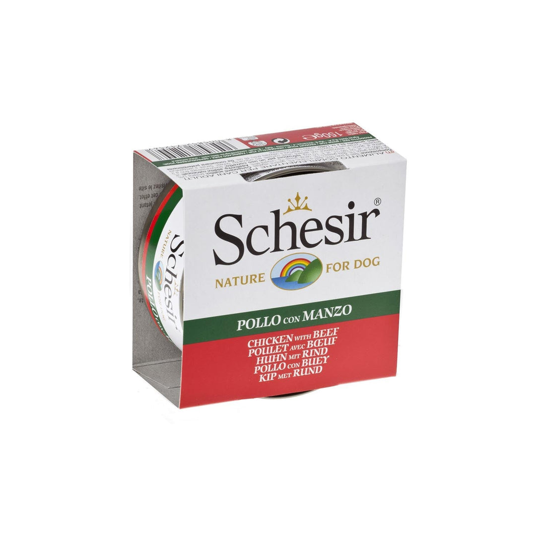 Schesir - Poulet avec Boeuf en Gelée - Nourriture Humide pour Chiens Adultes