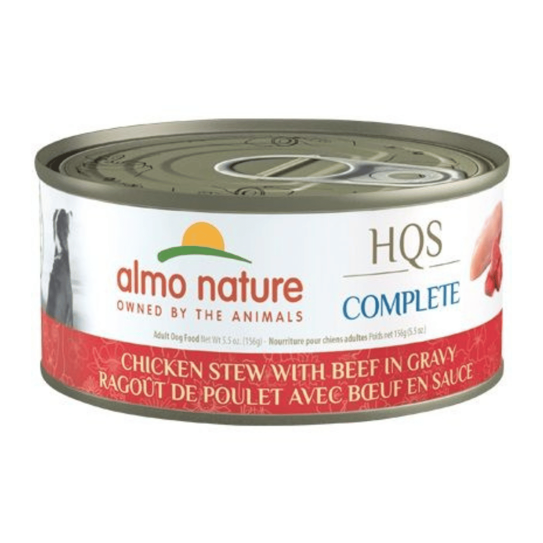 Almo Nature HQS Complete - Ragoût de Poulet avec Boeuf en Sauce - Nourriture Humide pour Chiens Adultes