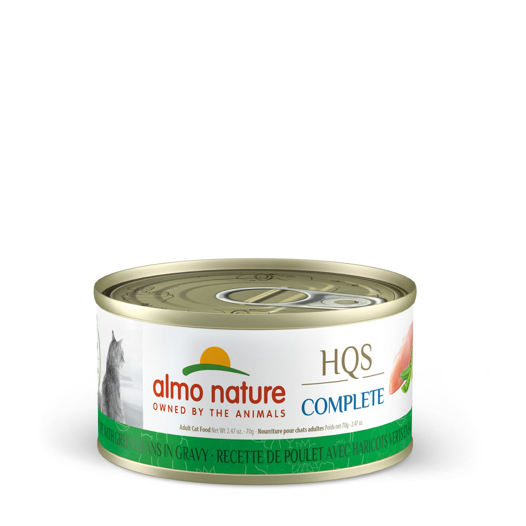 Almo Nature HQS Complete - Poulet et Haricots Verts en Sauce - Nourriture Humide pour Chats Adultes