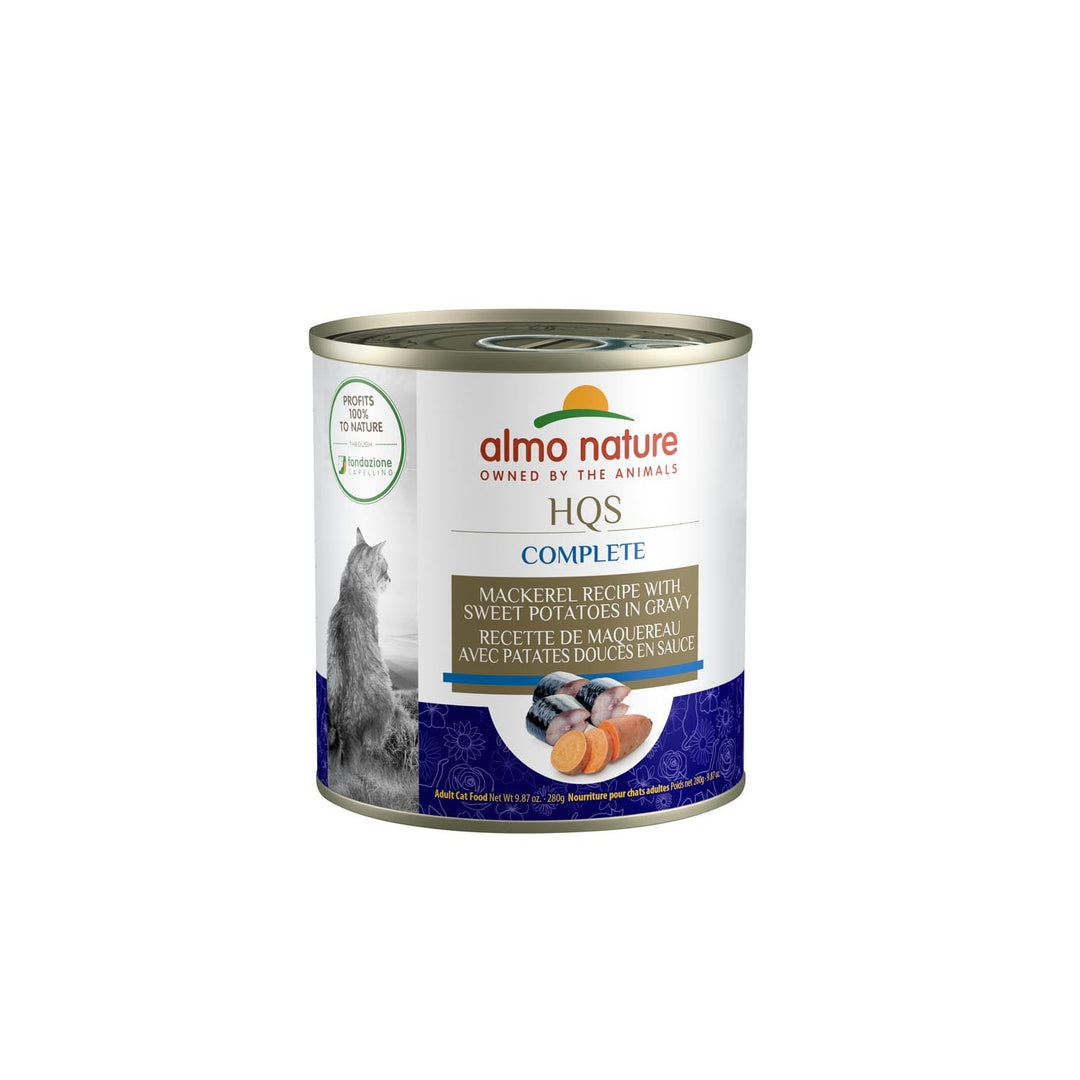 Almo Nature HQS Complete - Maquereau et Patates Douces en Sauce - Nourriture Humide pour Chats Adultes
