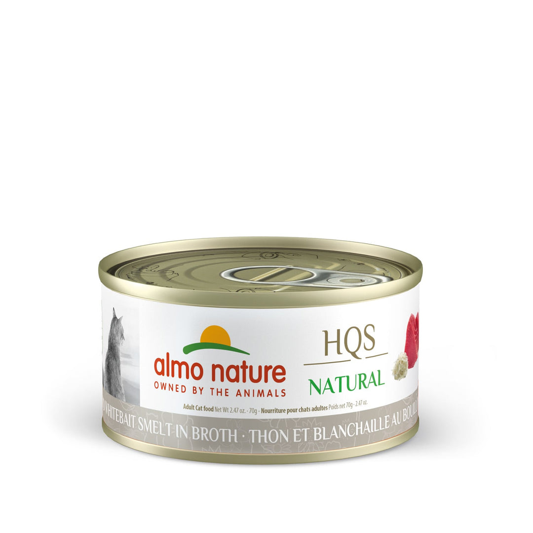 Almo Nature HQS Natural - Thon et Blanchaille au Bouillon - Nourriture Humide pour Chats Adultes