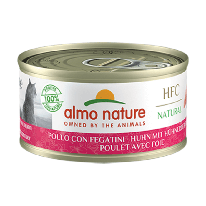 Almo Nature HQS Natural - Poulet et Foie au Bouillon - Nourriture Humide pour Chats Adultes
