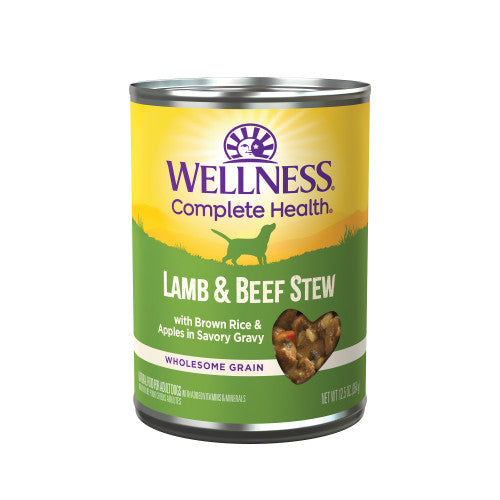 Wellness Complete Health - Ragoût d'Agneau et Boeuf avec Riz Brun et Pommes dans une Sauce - Nourriture Humide pour Chiens