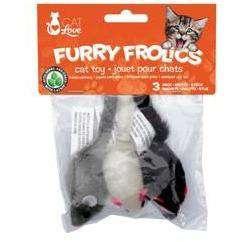Cat Love Furry Frolics - Souris à Fourrure avec Herbe à Chat, Paquet de 3