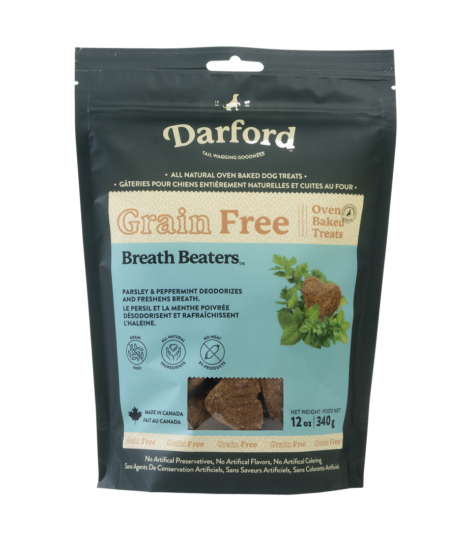 Darford Grain Free - Mini Coeurs pou Rafraîchissements de l'Haleine - Biscuits Sans Grains Cuits au Four pour Chiens