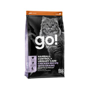 Petcurean Go! Solutions - Contrôle Boules de Poils et Soins Urinaires, Poulet avec Grains - Nourriture Sèche pour Chats