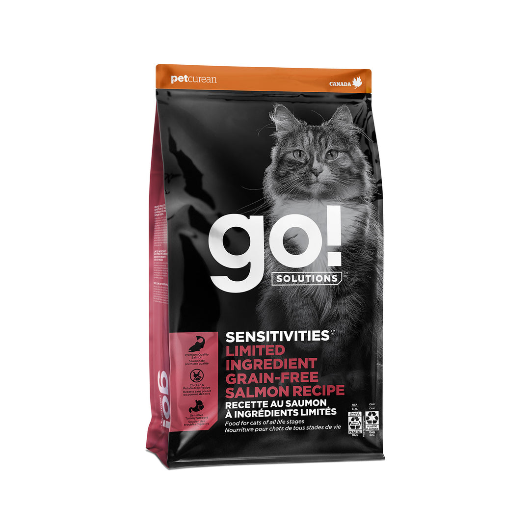 Petcurean Go! Solutions Sensitivities - Chat Saumon - Nourriture Sèche à Ingrédients Limités Sans Grains pour Chats