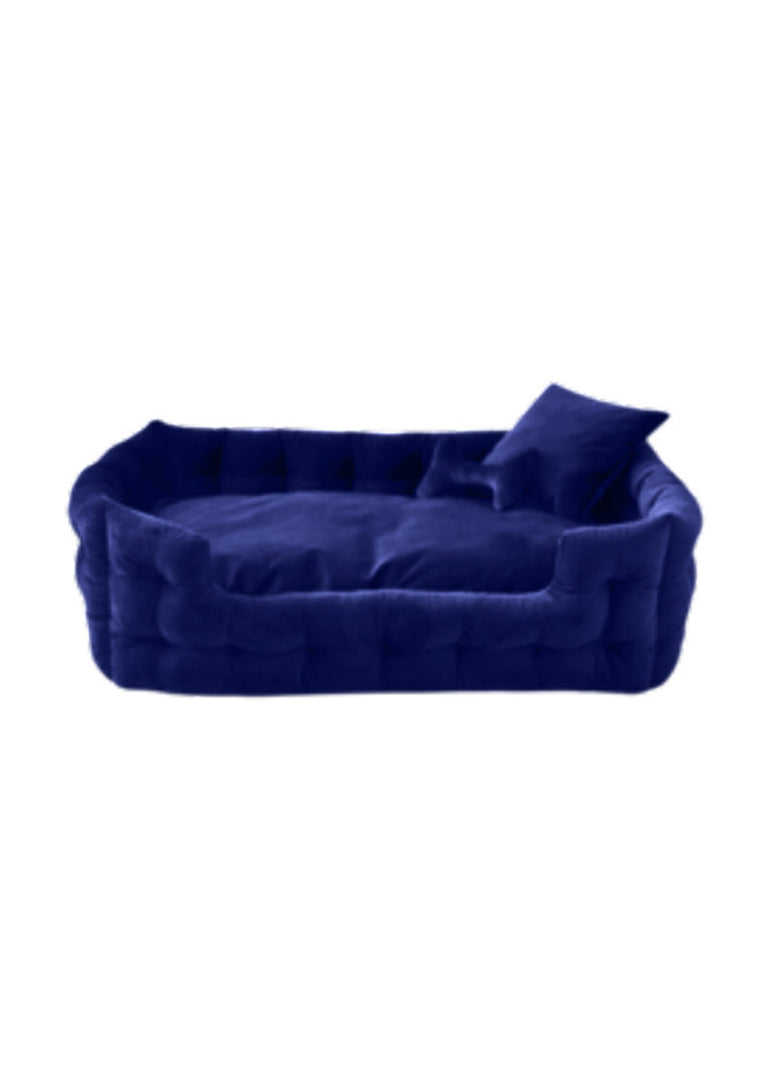 GOO-EEZ Lit Rectangulaire Velours Bleu Royal