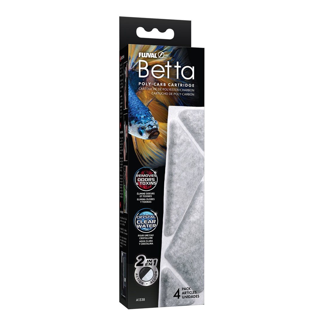 Fluval Betta - Cartouches Polyester/Charbon - Cartouche Filtrante pour Aquariums