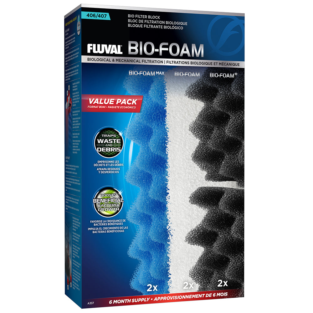 Fluval - Ensemble de Mousses Bio-Foam, Bio-Foam+ et Bio-Foam Max - Masse Filtrante pour Aquariums