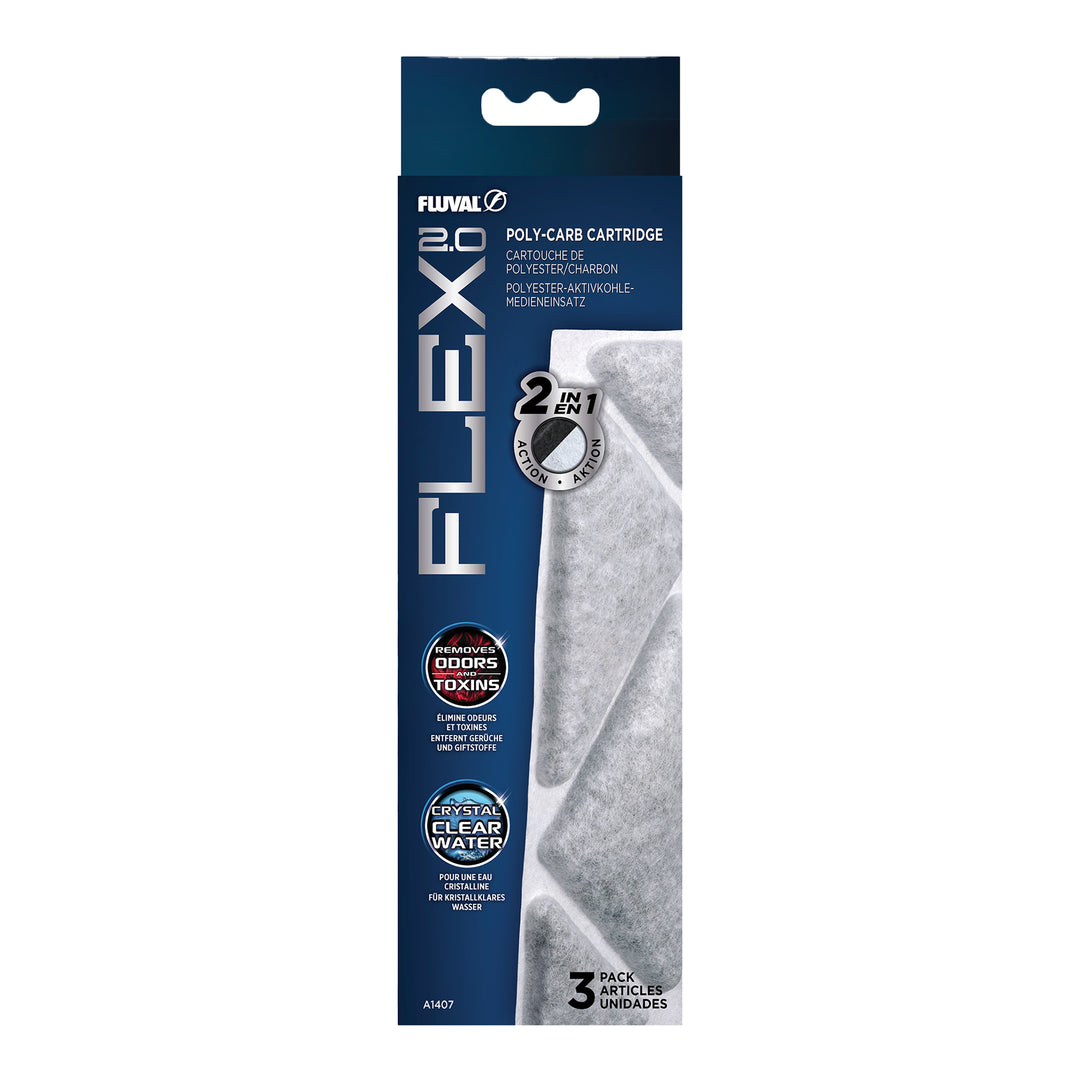 Fluval Flex 2.0 - Cartouches Polyester/Charbon - Cartouche Filtrante pour Aquariums