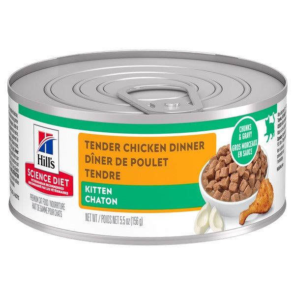 Hill's Science Diet - Dîner de Poulet Tendre en Sauce - Nourriture Humide pour Chatons