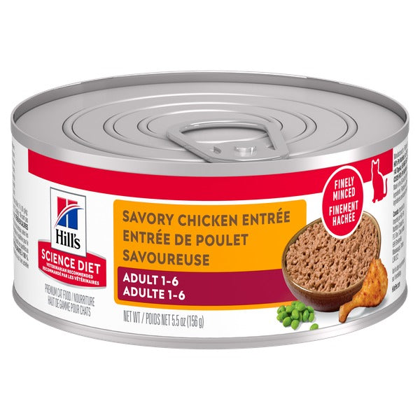 Hill's Science Diet - Entrée de Poulet Savoureuse - Nourriture Humide pour Chats Adultes 1-6 Ans