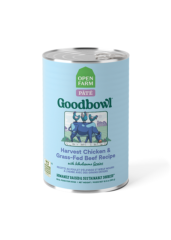 Open Farm GoodBowl - Pâté de Poulet et Saumon avec Grains Entiers - Nourriture Humide pour Chiens