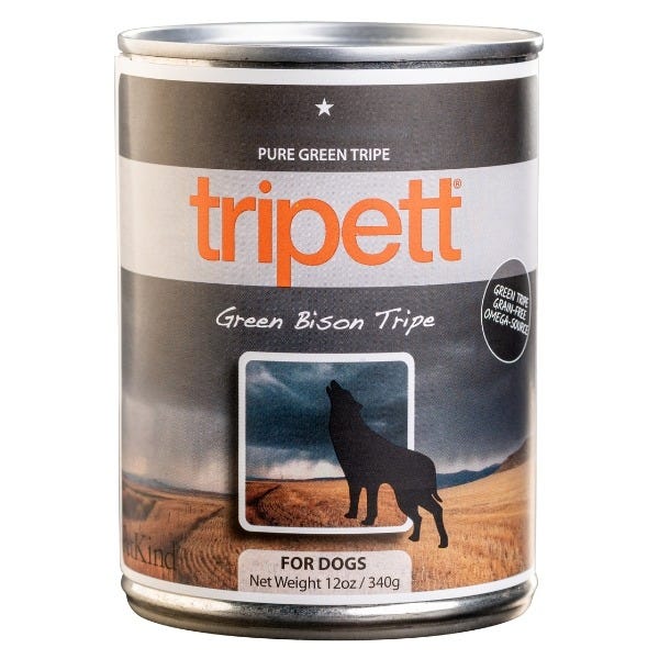 Tripett - Pâté Tripes Vertes de Bison - Nourriture Humide Sans Grains pour Chiens