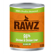 Rawz - 96% Poulet et Foie de Poulet - Nourriture Humide en Pâté pour Chiens
