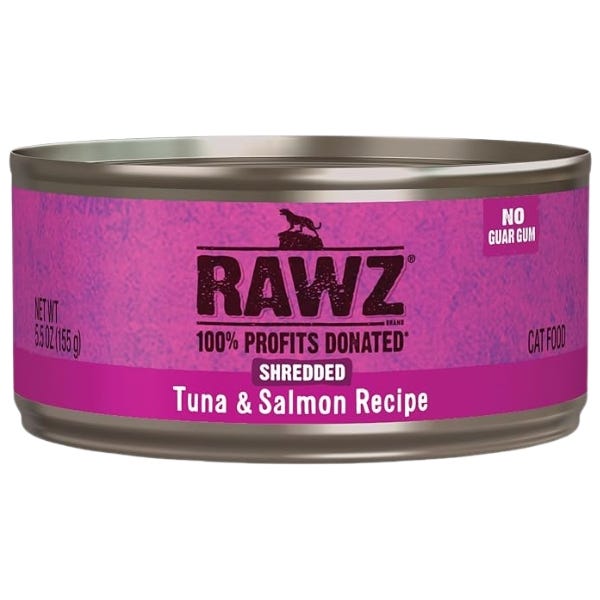 Rawz - Chat Thon et Saumon Effilochés - Nourriture Humide pour Chats