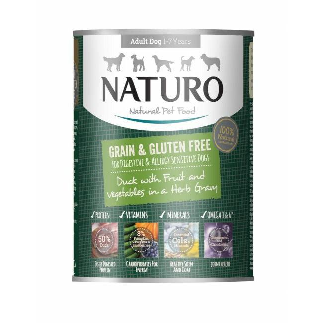 Naturo - Canard en Sauce aux Herbes - Nourriture Humide Sans Grains pour Chiens Adultes 1-7 Ans en Sachet