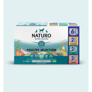 Naturo - Chien Assortiment de Volailles (Poulet, Canard, Dinde) - Caisse de 6 x 400 g - Nourriture Humide Sans Grains et Sans Gluten pour Chiens