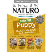 Naturo Mini - Chiot Poulet, Patate et Légumes - Nourriture Humide Sans Grains en Pochette pour Chiens