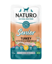 Naturo Mini - Chien Senior Dinde, Riz et Légumes - Nourriture Humide en Pochette pour Chiens