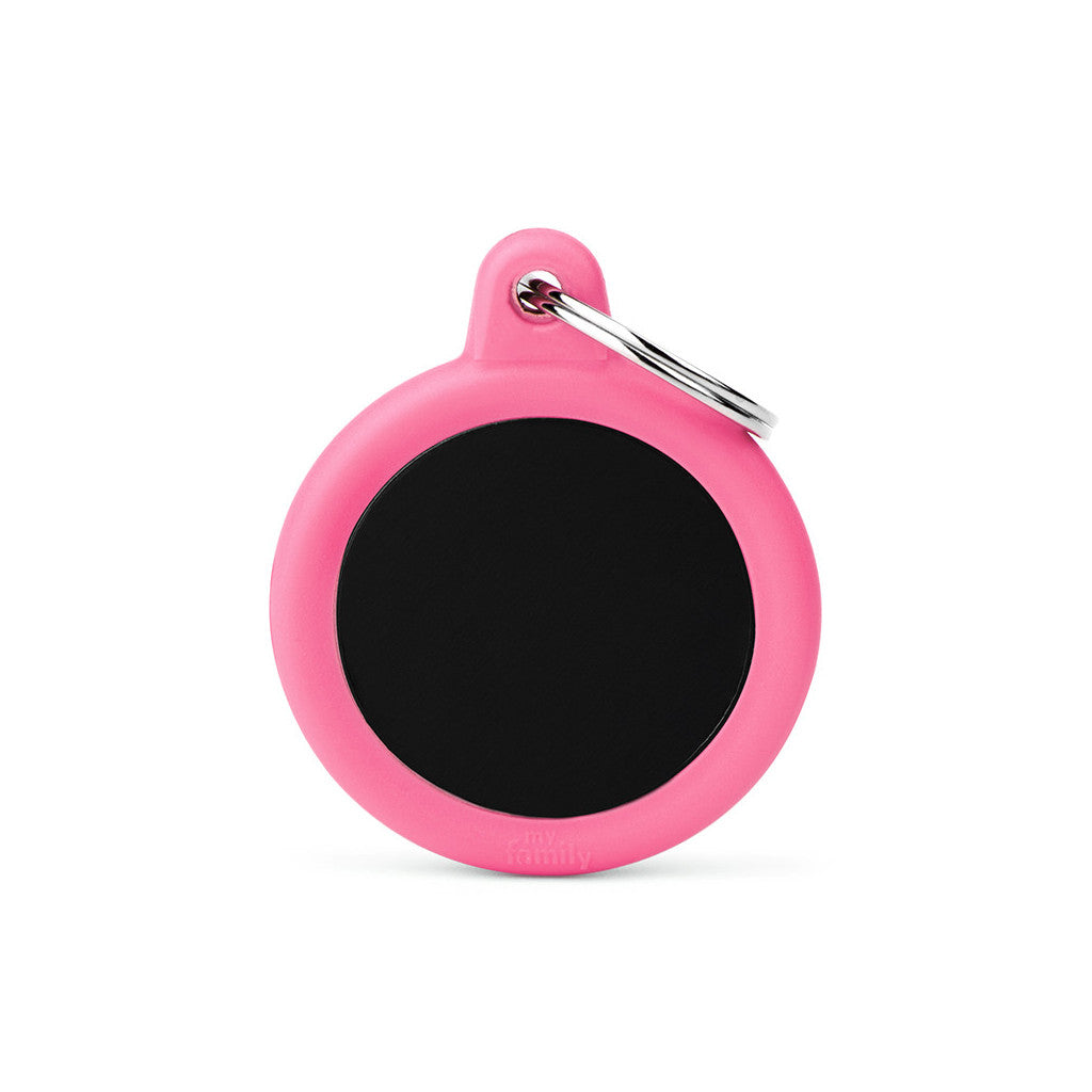 MFC Hushtag Cercle Aluminium L Noir/Caoutchou Rose