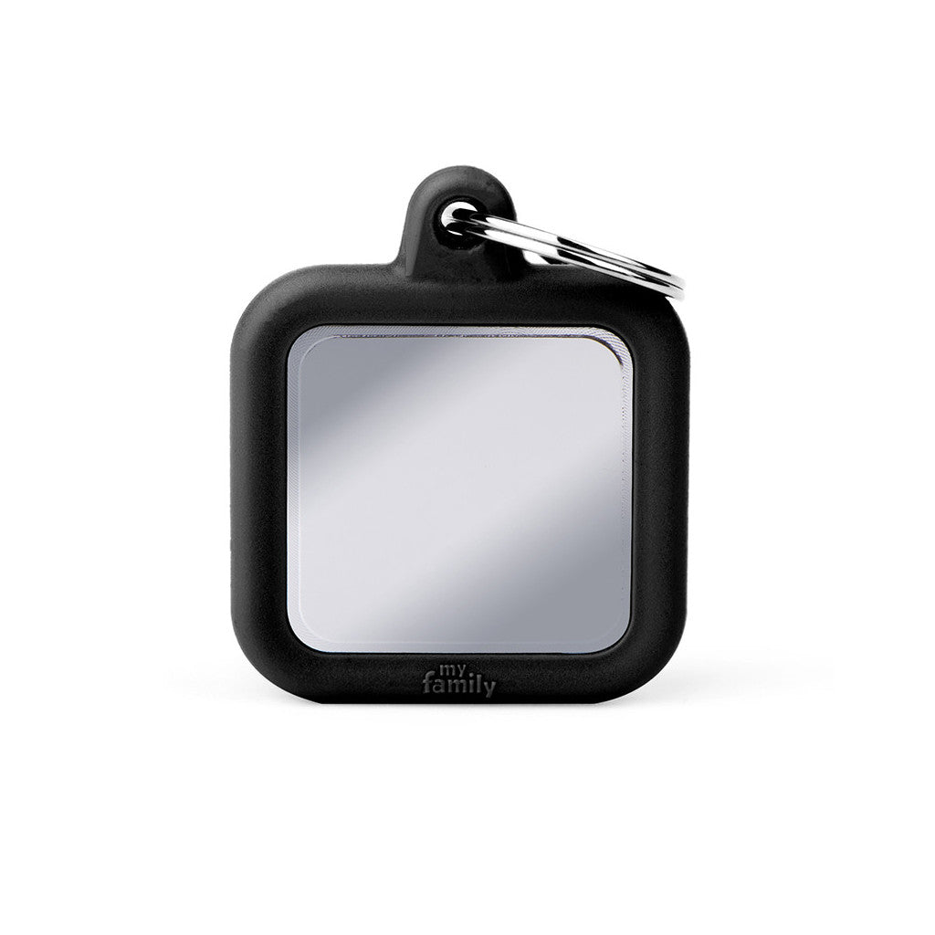 MFC Hushtag Carré Aluminium L Chromé/Caoutchou Noir