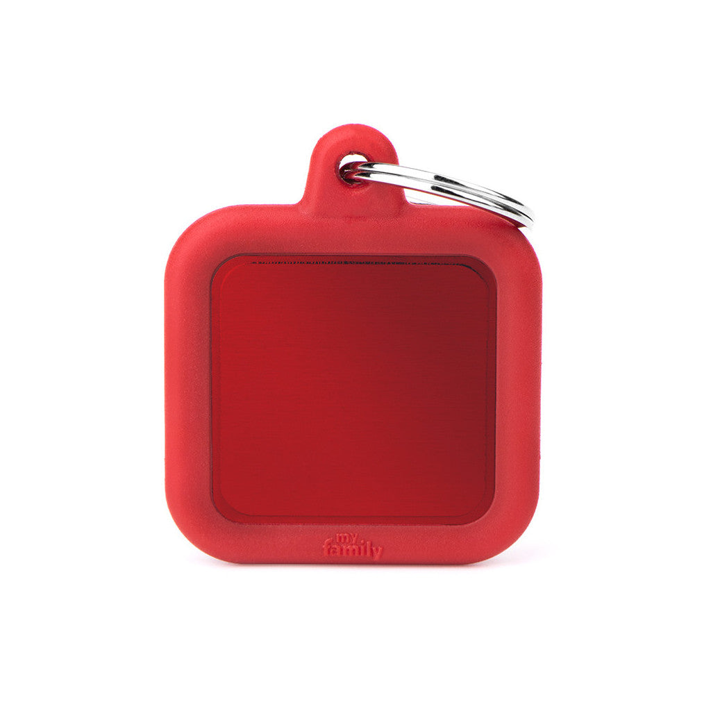 MFC Hushtag Carré Aluminium L Rouge/Caoutchou Rouge