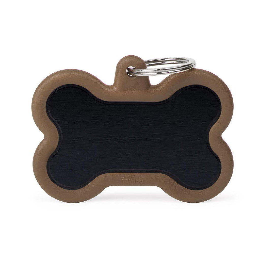 My Family - Os Hushtag Noir & Brun - Médaille d'Identité pour Chiens