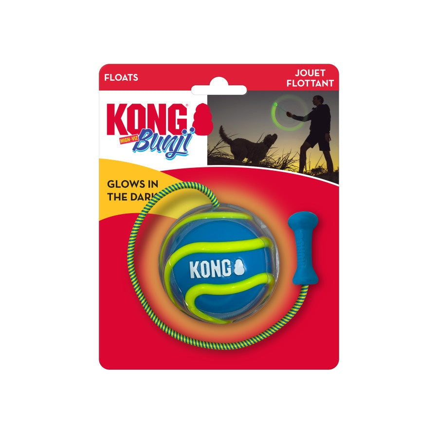 Kong - Balle Bunji High-Viz - Jouet Flottant à Lancer et Rapporter pour Chiens