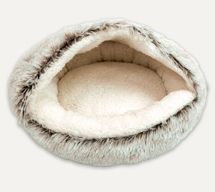 GOO-EEZ Lit Rond Peluche à Capuche Gris Clair 19.5"