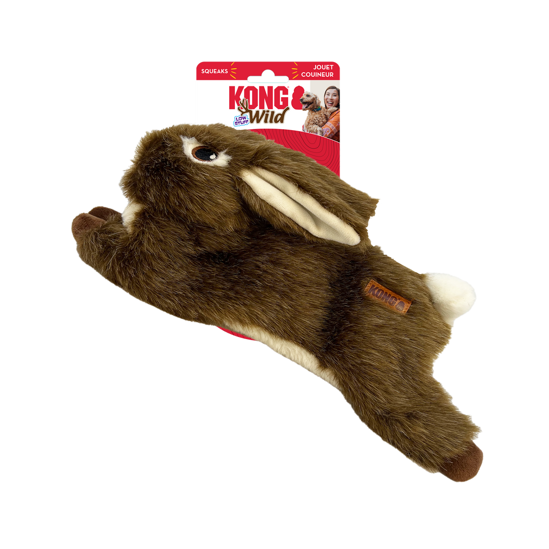 KONG Jouet Chien Wild Low Stuff Lapin M