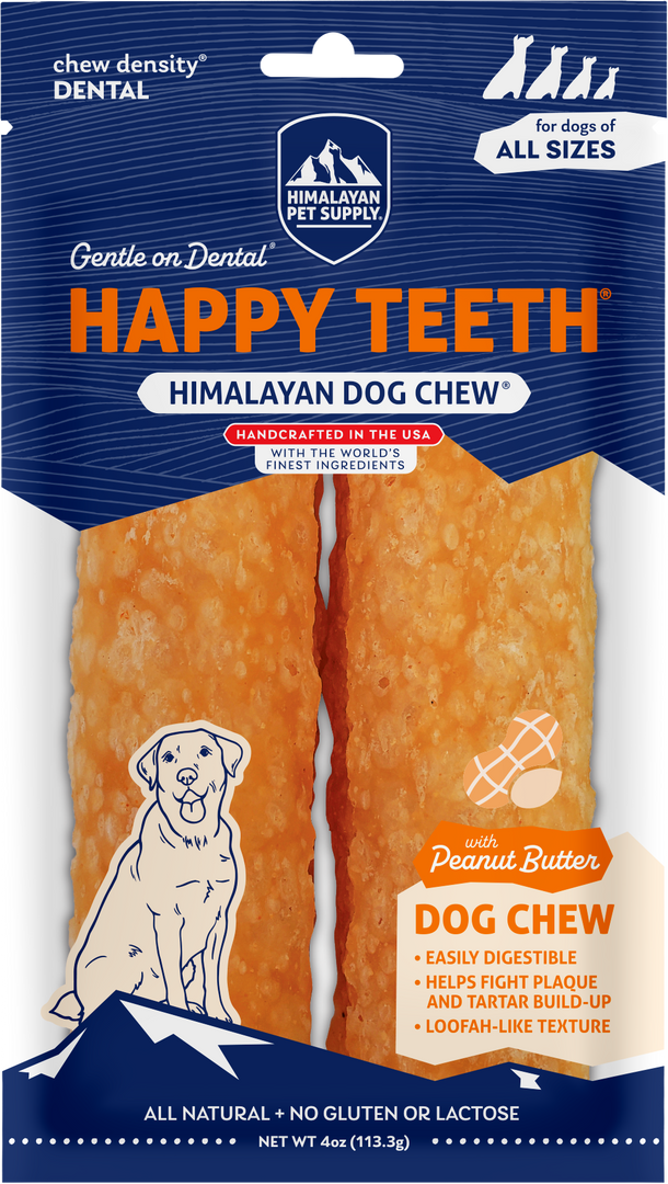 Himalayan Happy Teeth - Saveur de Beurre d'Arachide - Gâteries Dentaires pour Chiens