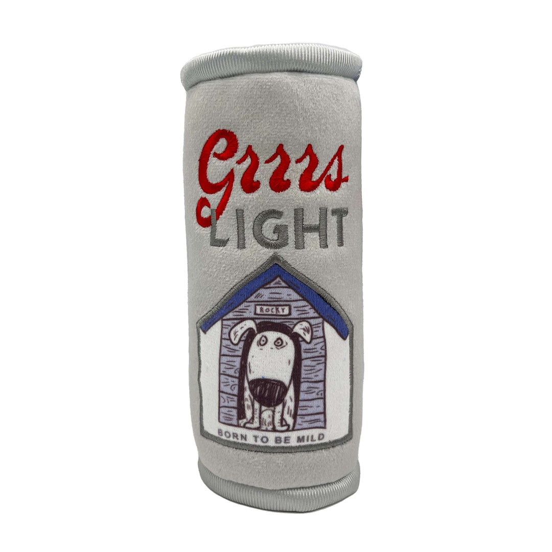 Lulubelles Power Plush - Canette de Bière Grrrs Light - Jouet en Peluche avec Couineur pour Chiens