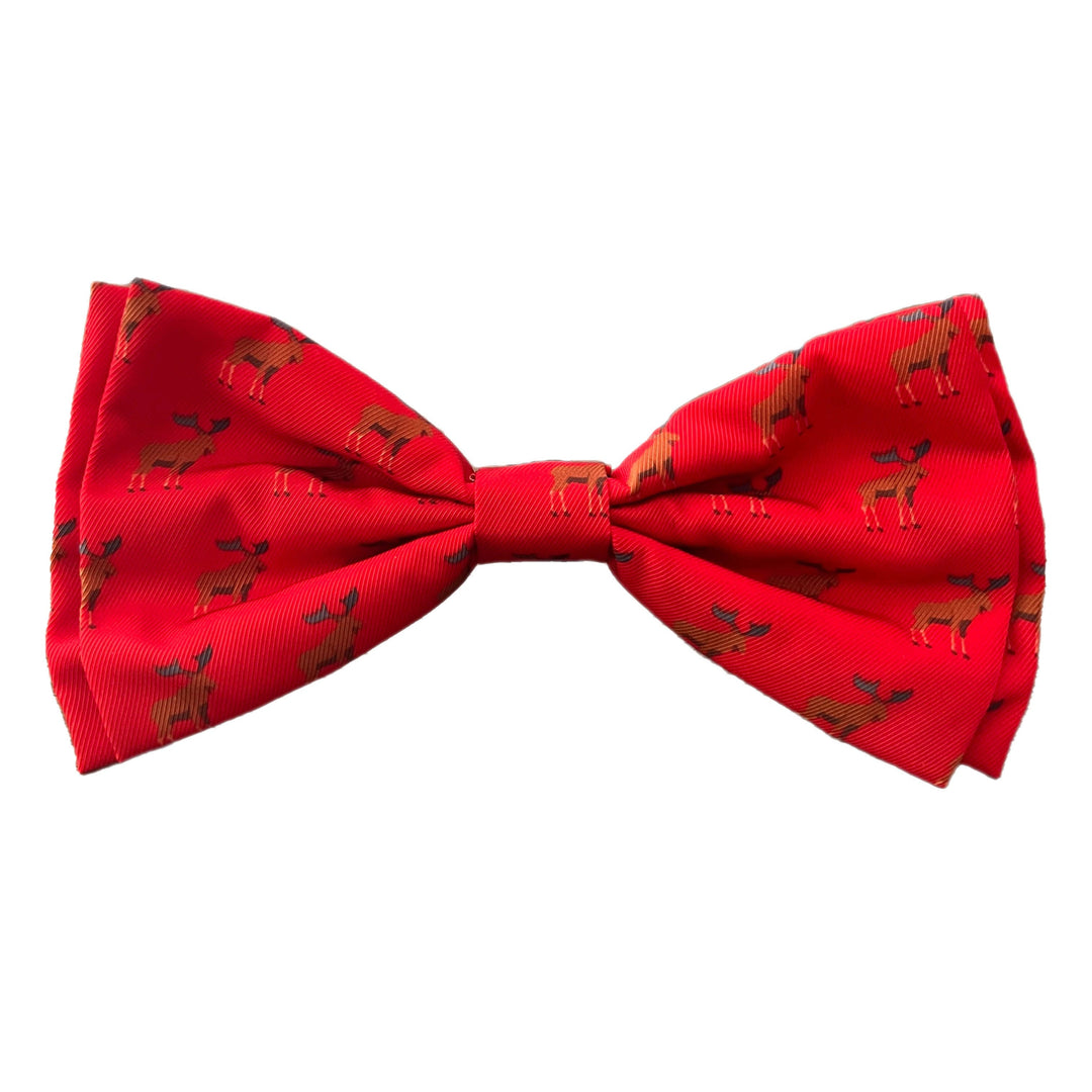Huxley & Kent - Noeud Papillon Rouge avec Motifs Élan pour Chiens