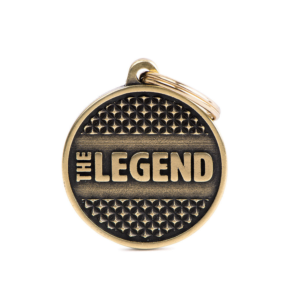 My Family - Bronx Cercle THE LEGEND Laiton Antique - Médaille d'Identité pour Chiens