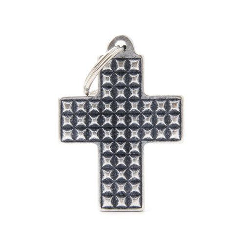 MFC Bronx Croix Clous XL Argent Antique