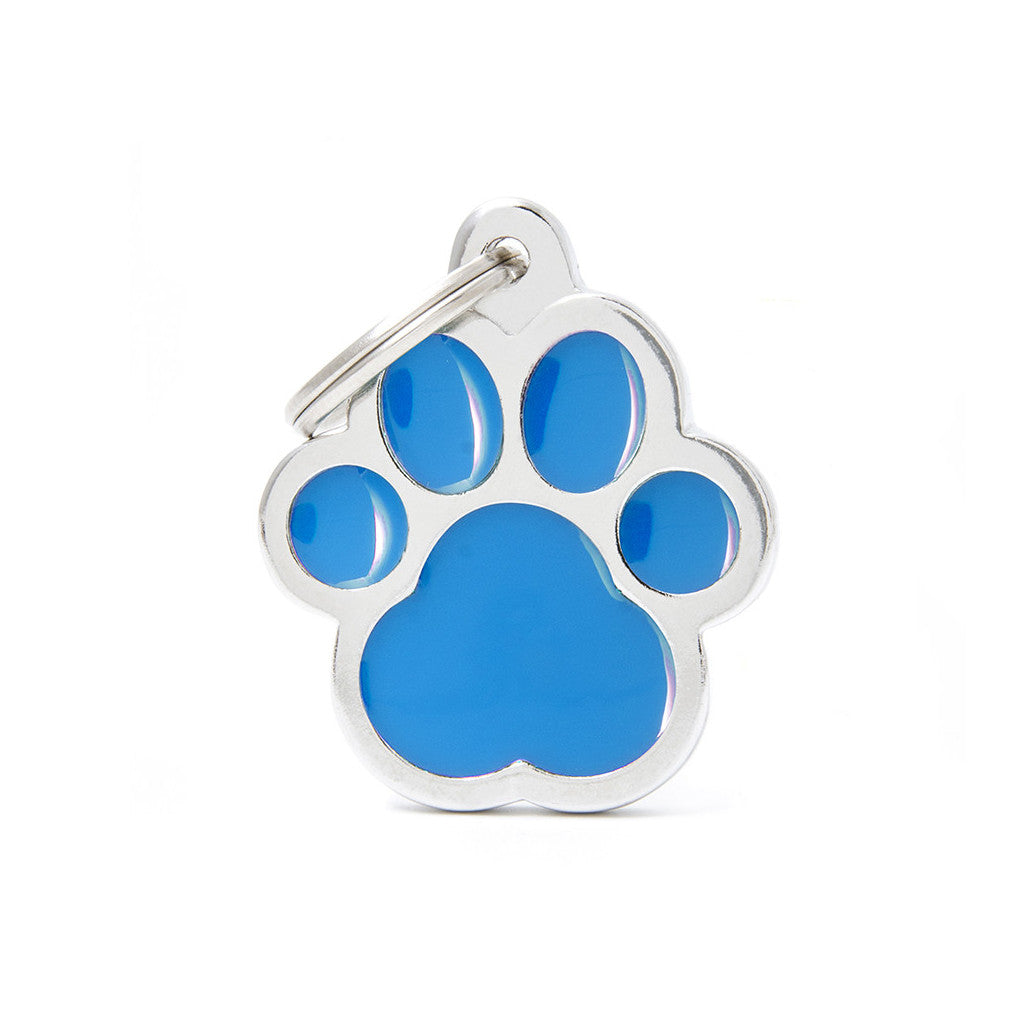 My Family - Classic Patte Bleu Clair - Médaille d'Identité pour Chiens