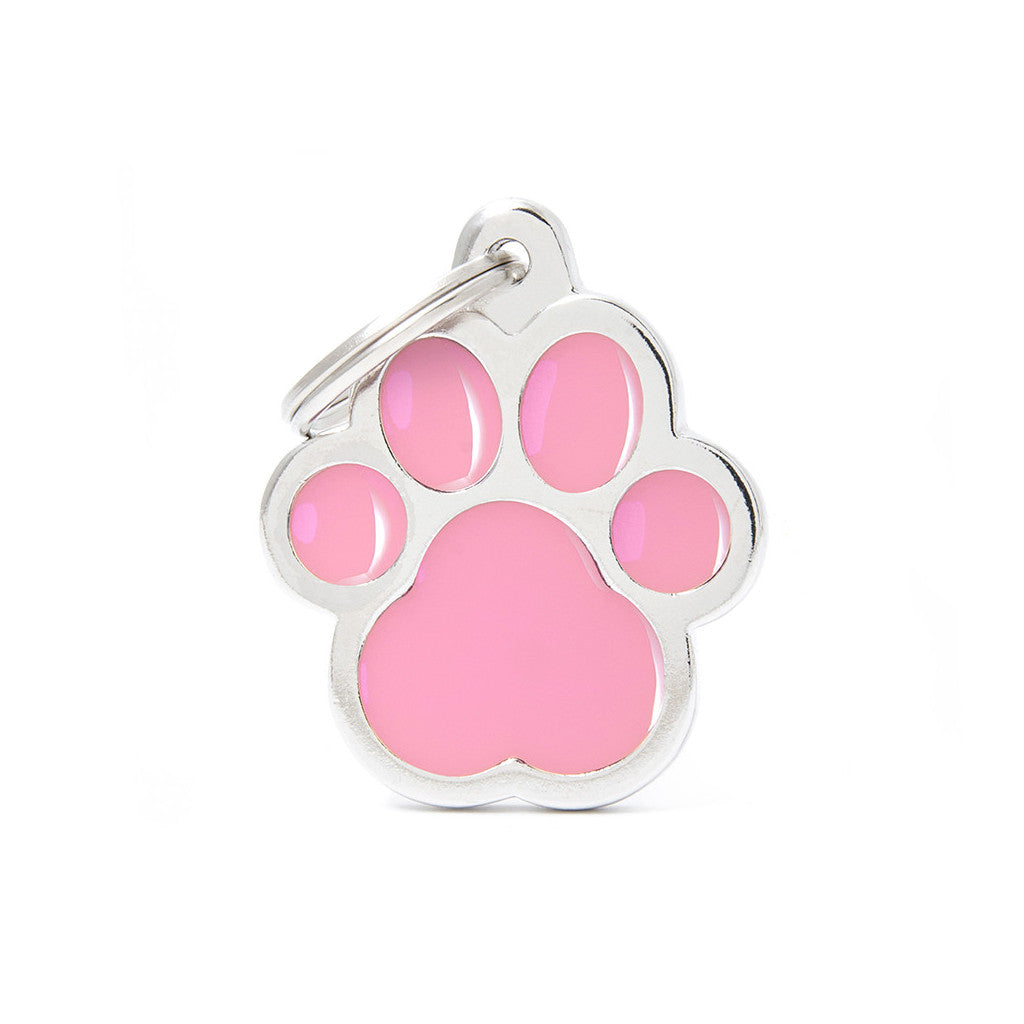 My Family - Classic Patte Rose - Médaille d'Identité pour Chiens