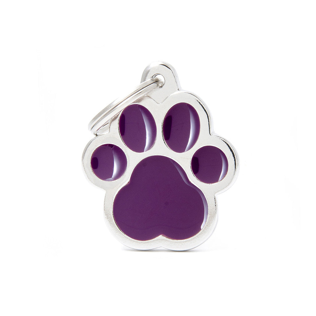 My Family - Classic Patte Violet - Médaille d'Identité pour Chiens