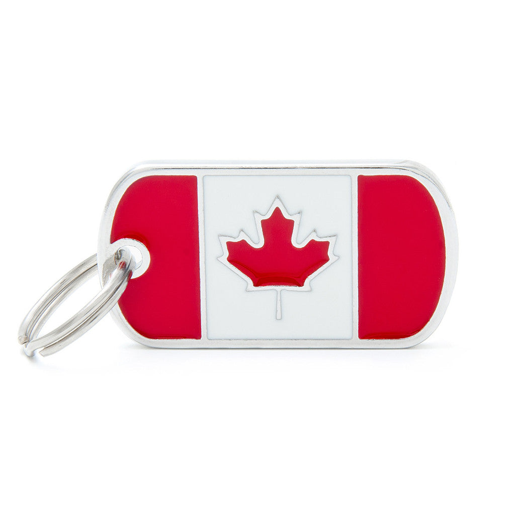 My Family - Drapeau Canada - Médaille d'Identité pour Chiens