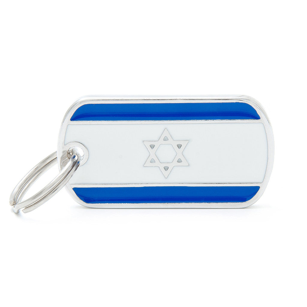 My Family - Drapeau Israël - Médaille d'Identité pour Chiens