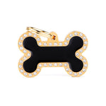 Voir l’image dans la galerie, My Family - Glam Os Doré &amp; Noir - Médaille d'Identité pour Chiens