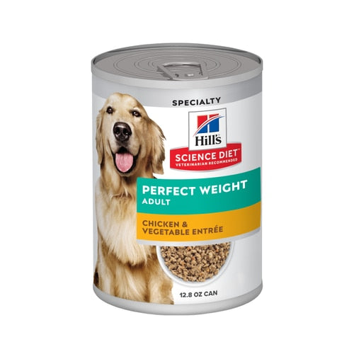 Hill's Science Diet - Chien Adulte Poids Santé (Perfect Weight) Entrée de Poulet et Légumes - Nourriture Humide pour Chiens