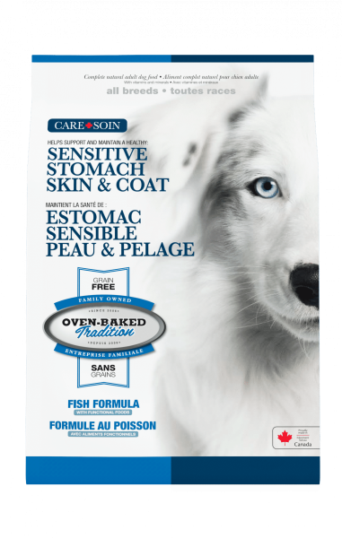 Oven-Baked Tradition Soin - Estomac Sensible, Peau et Pelage, Poisson - Nourriture Sèche Sans Grains pour Chiens