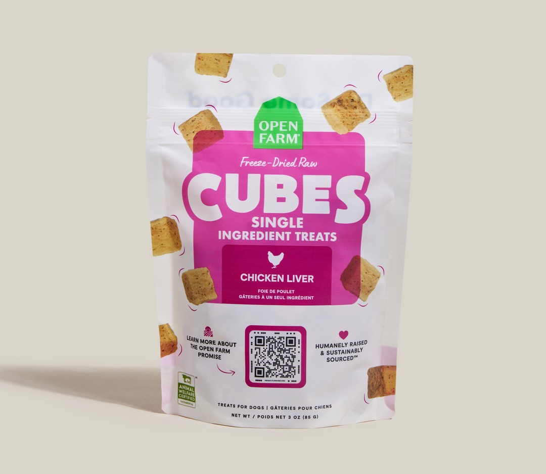 Open Farm Cubes - Foie de Poulet - Gâteries Lyophilisées en Cubes pour Chiens