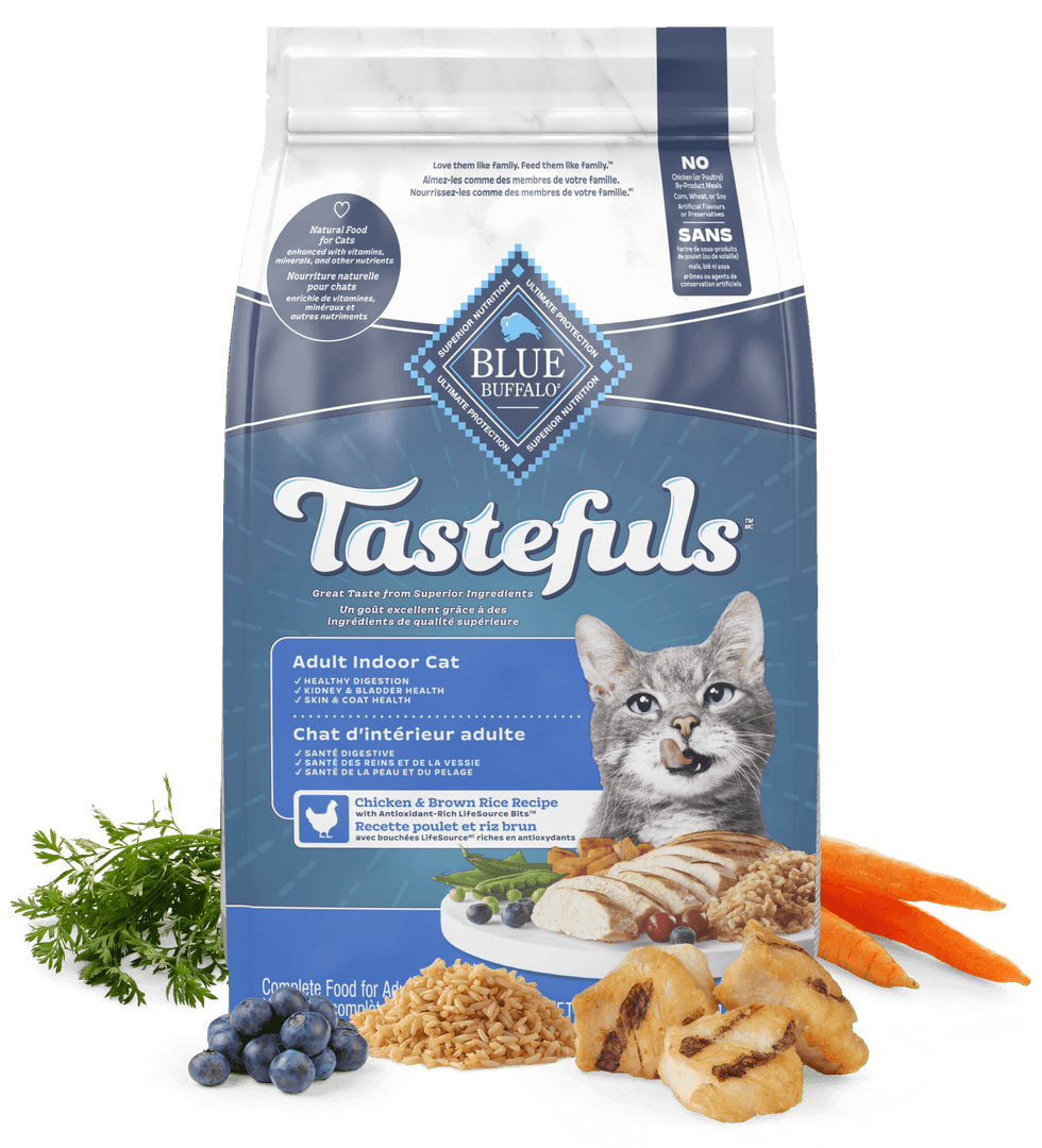 Blue Life Protection Tastefuls - Chat d'Intérieur Adulte Poulet et Riz Brun - Nourriture Sèche pour Chats