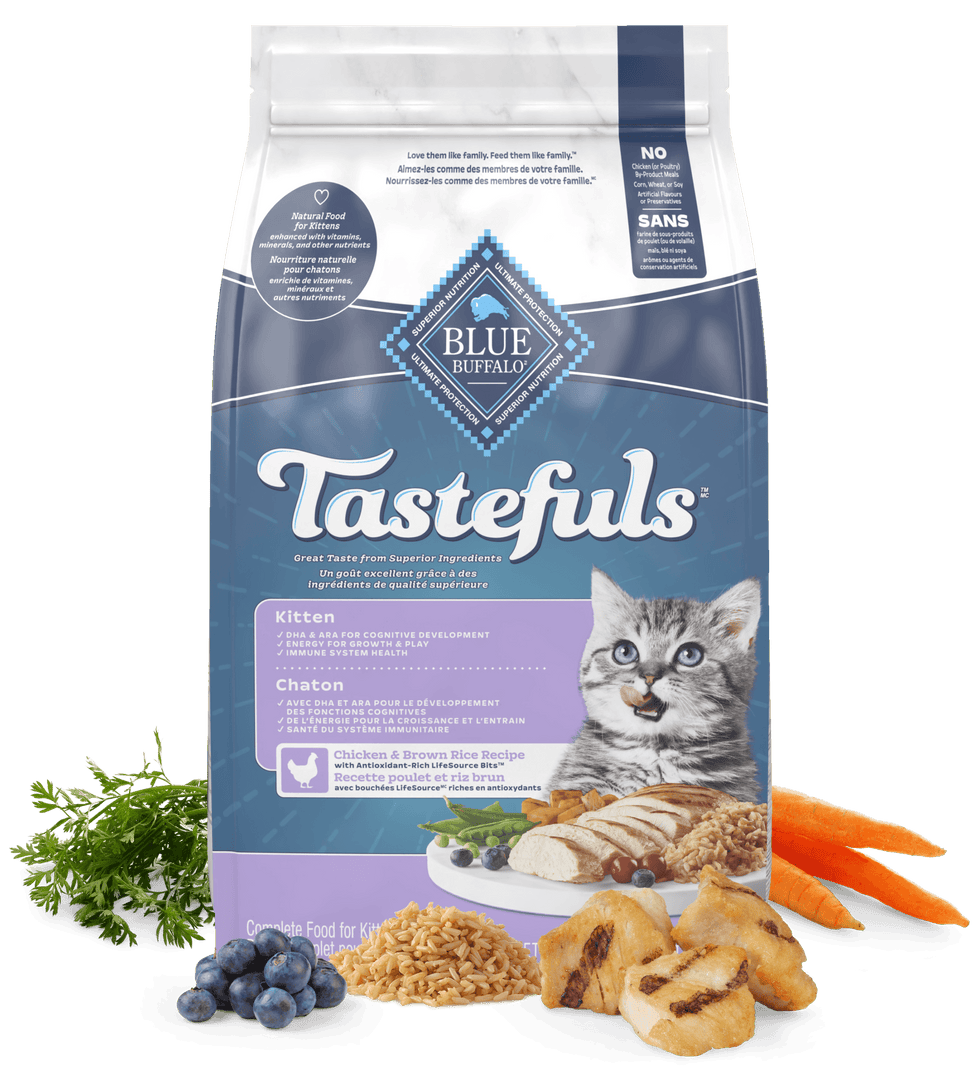 Blue Life Protection Tastefuls - Chaton Croissance Saine Poulet et Riz Brun - Nourriture Sèche pour Chats