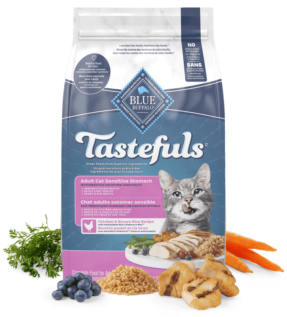 Blue Life Protection Tastefuls - Chat Adulte Estomac Sensible Poulet et Riz Brun - Nourriture Sèche pour Chats